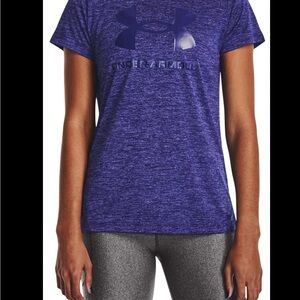 Under Armour Women’s Heathered Purple Short Sleeve Logo Tee